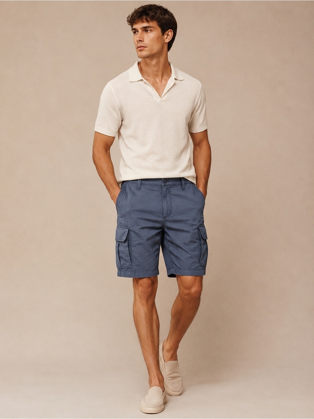 Lee Men's Cargo Shorts in Slate Blue